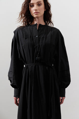 Pleated Volume Dress Black