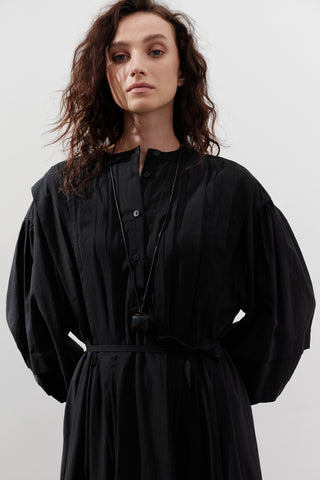 Pleated Volume Dress Black