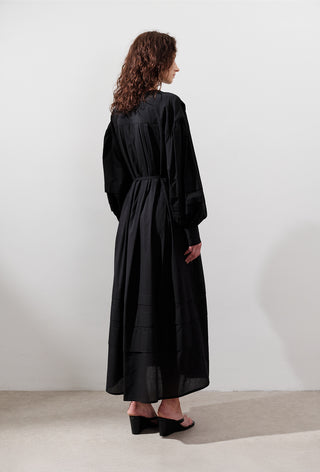 Pleated Volume Dress Black