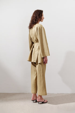 Linen Wrap Kimono Curry