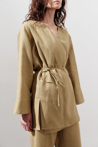 Linen Wrap Kimono Curry