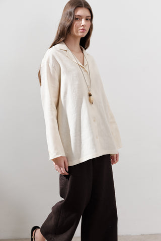 Linen Wide-Sleeve Shirt Vanilla