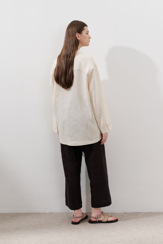 Linen Wide-Sleeve Shirt Vanilla