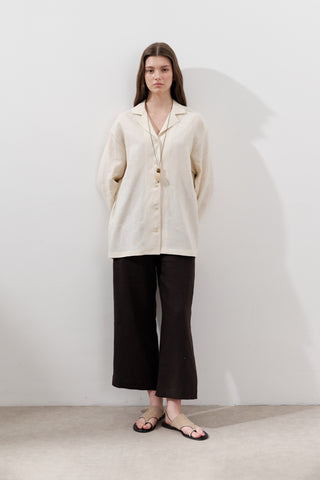 Linen Wide-Sleeve Shirt Vanilla