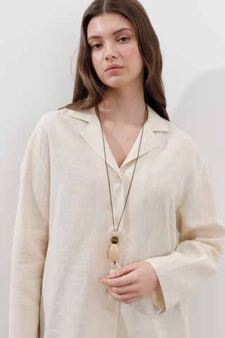 Linen Wide-Sleeve Shirt Vanilla