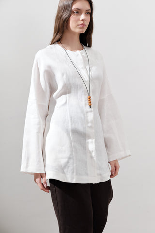 Fitted Linen Jacket Ecru