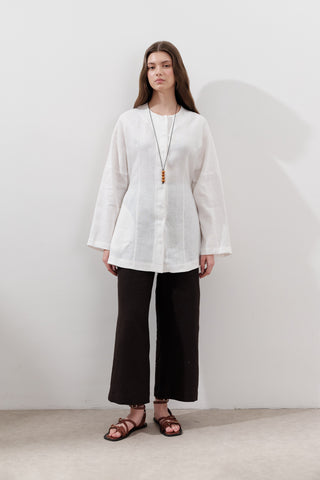 Fitted Linen Jacket Ecru