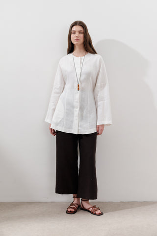 Fitted Linen Jacket Ecru