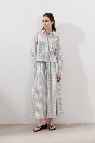 Patterned Poplin Shirt Ecru