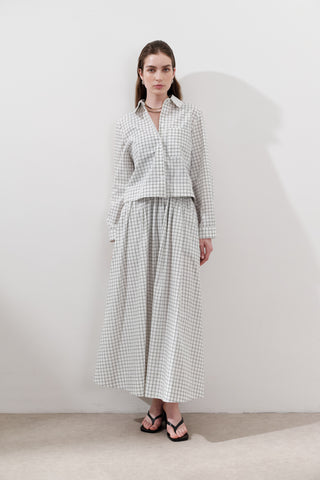 Patterned Poplin Shirt Ecru