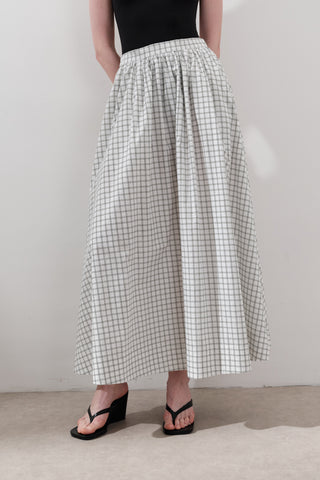 Patterned Poplin Skirt Ecru