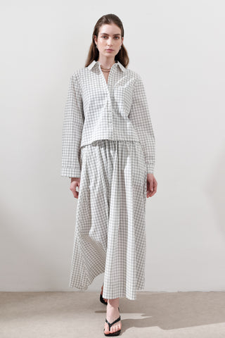 Patterned Poplin Skirt Ecru