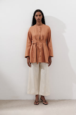 Linen Darted Tunic Orange