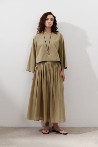 Cotton Crop Long Sleeve Top Sand