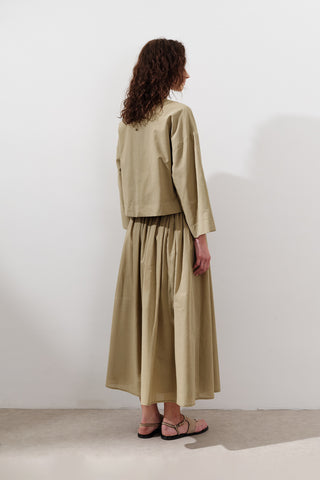 Cotton Crop Long Sleeve Top Sand