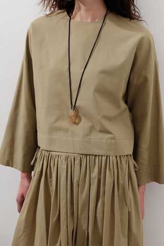 Cotton Crop Long Sleeve Top Sand