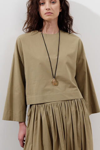 Cotton Crop Long Sleeve Top Sand