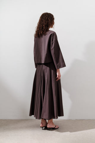 Cotton Crop Long Sleeve Top Brown