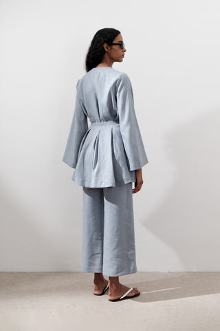 Linen Darted Tunic Blue