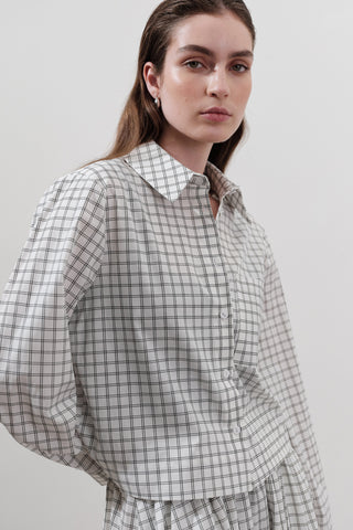 Patterned Poplin Shirt Ecru