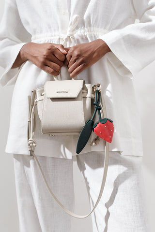 Strawberry Leather Bag Charm Standard