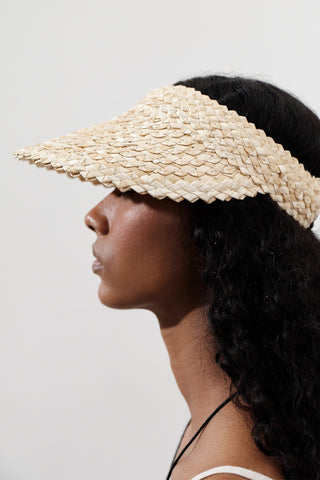 Straw Visor Hat Beige