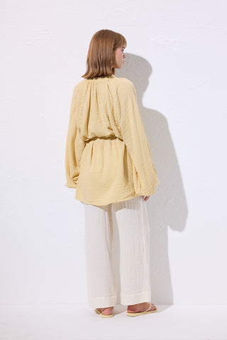 Muslin Tie Blouse Yellow
