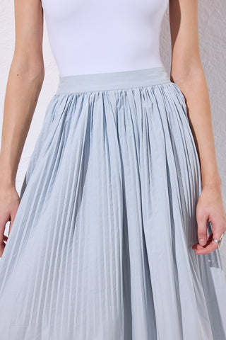 Pleated Wide Skirt Blue