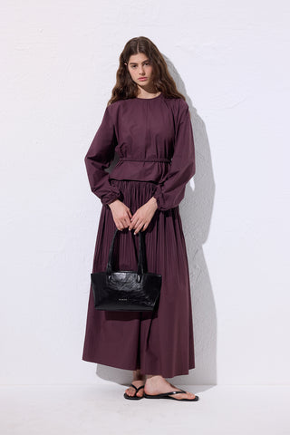 Tie Detail Cropped Blouse Damson