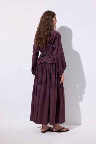 Tie Detail Cropped Blouse Damson