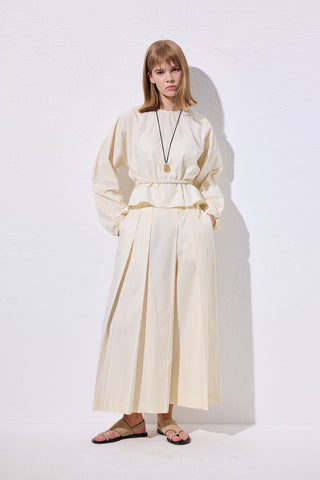 Tie Detail Cropped Blouse Vanilla