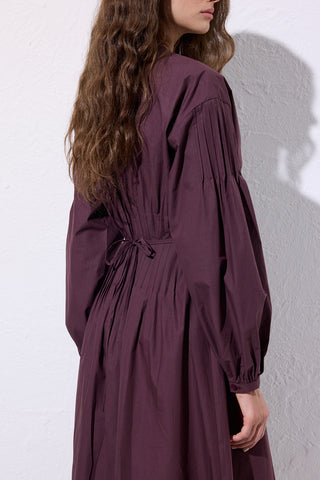 Pleated Waist Dress Damson