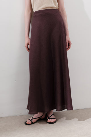 Linen Stitch Detail Skirt Damson