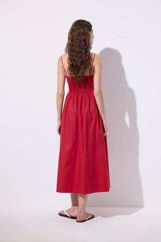 Ruched Corset Dress Red