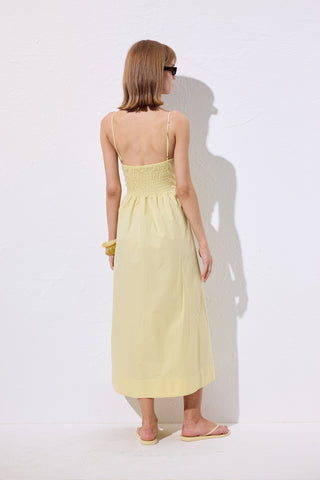 Ruched Corset Dress Yellow