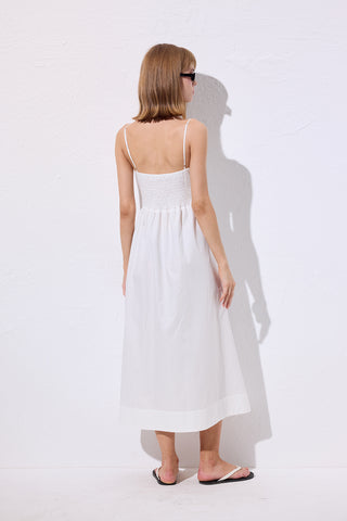 Ruched Corset Dress Ecru
