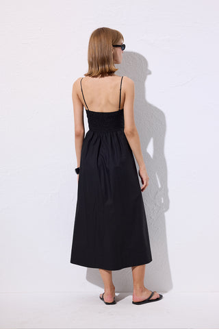 Ruched Corset Dress Black