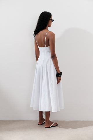 Ruched Strappy Dress Ecru