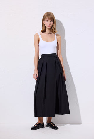 Wide Pleated Trousers Black