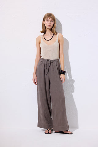 Muslin Kravat Pantolon Gri