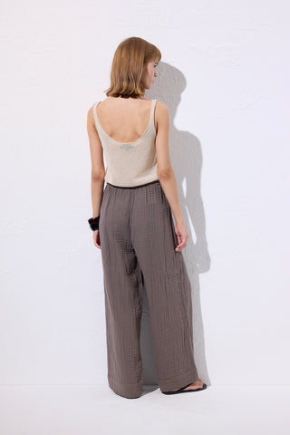 Muslin Kravat Pantolon Gri