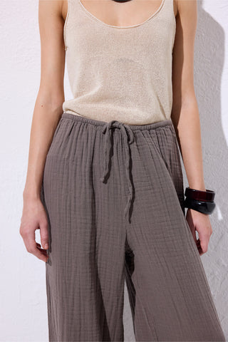 Muslin Kravat Pantolon Gri