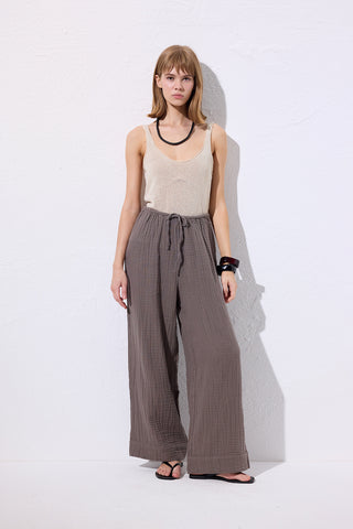 Muslin Kravat Pantolon Gri