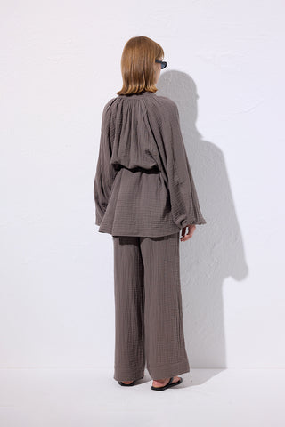 Muslin Tie Blouse Grey