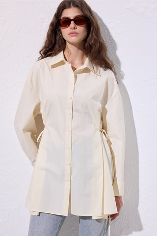 BAĞLAMA DETAYLI GÖMLEK VANİLYA