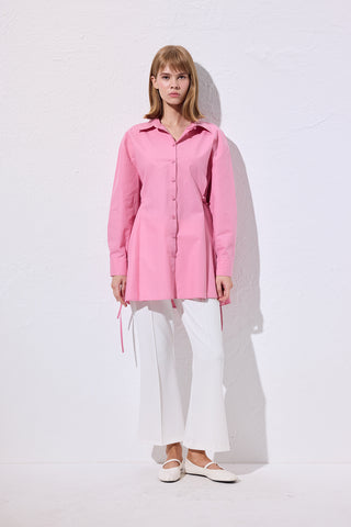 Tie-Front Shirt Pink