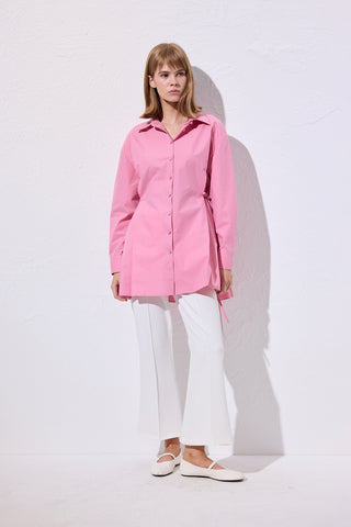 Tie-Front Shirt Pink