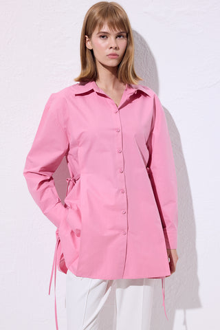 BAĞLAMA DETAYLI GÖMLEK PEMBE