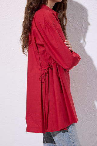 Tie-Front Shirt Red