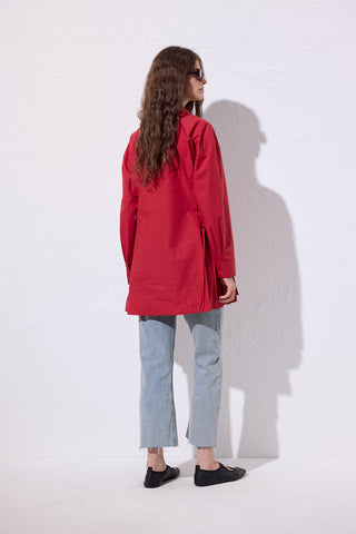 Tie-Front Shirt Red